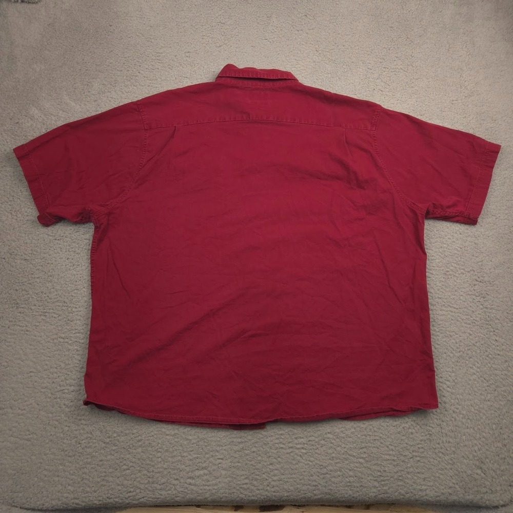 Wrangler Flex for Comfort Men 3XL Maroon Short Sleeve Button Shirt Stretch - Picture 10 of 11